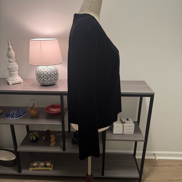 Signature by Jerell Black Velvet Button Cardigan – Size L |Classic Evening Layer - Picture 5 of 10